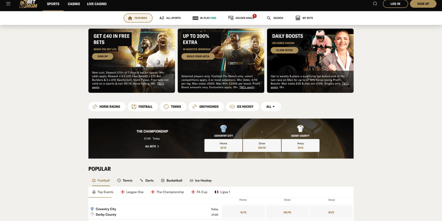 BetMGM – non GamStop bookmaker for sports betting and casino