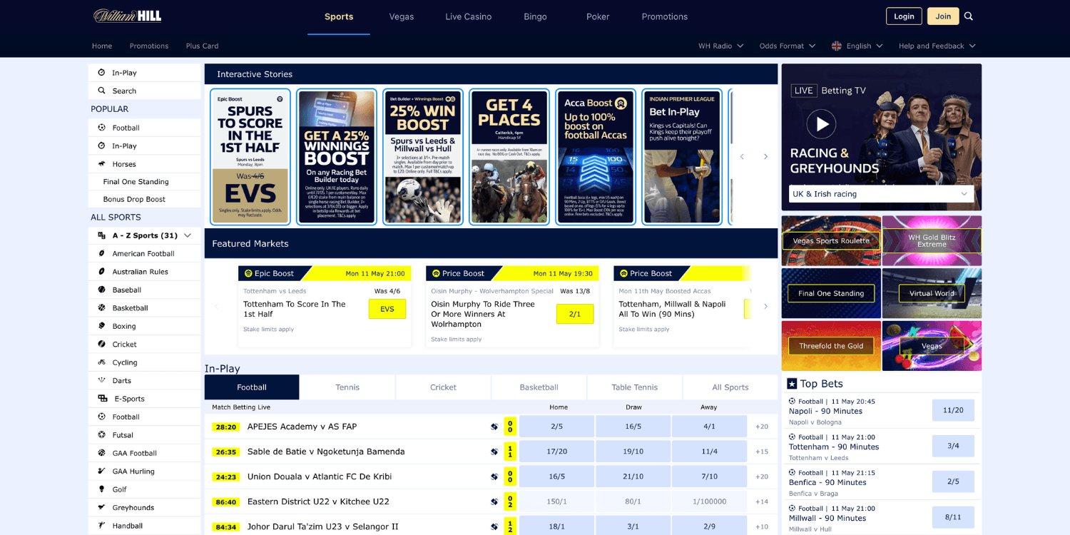 William Hill – non GamStop bookmaker for UK sports betting